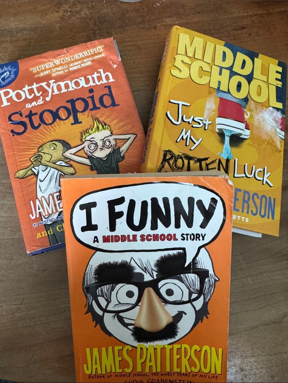 James Patterson set of 3 teen books: 2 Middle School books and Pottymouth …